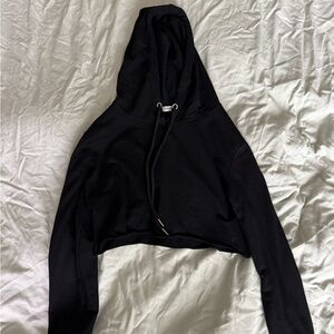 Black Cropped Hoodie